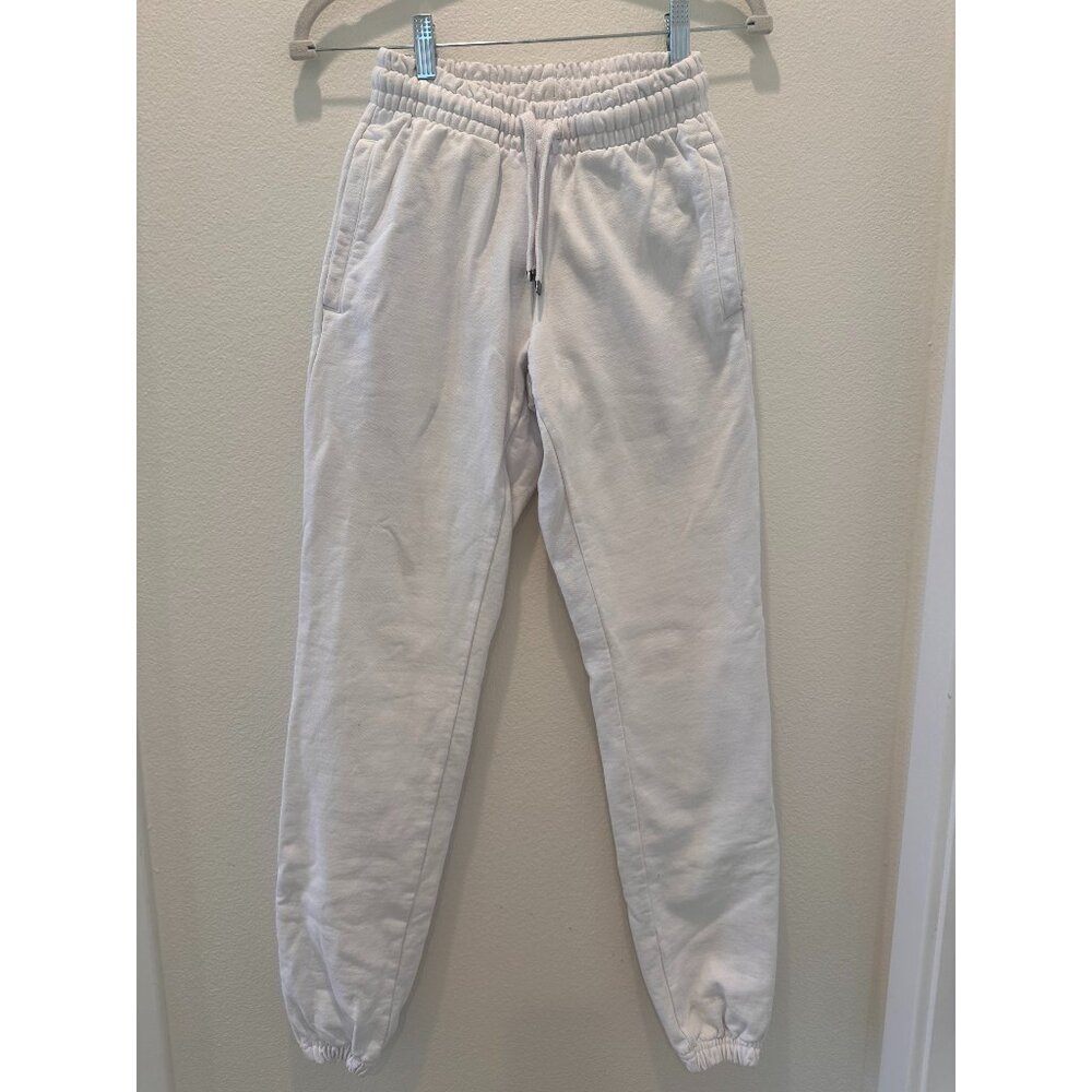 Talentless Women’s White Solid Mid Rise Elastic Waist Joggers Pants Size XS